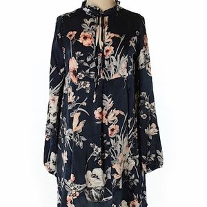 My Story Tie-Neck Floral Dress. Size Small.